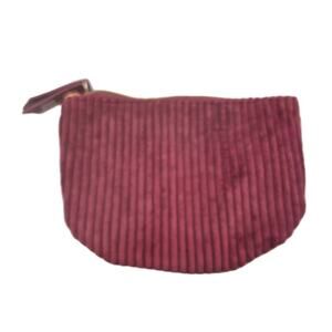 IPSY Red Yellow Corduroy Glam Bag 7x5" Zipped